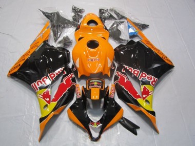 CBR 600 RR 09-12 Motorrad Verkleidung - Schwarz Orange Rot Bull