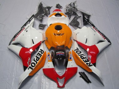 CBR 600 RR 09-12 Motorrad Verkleidungen - Orange Rot Weiß Repsol