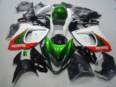 GSXR 1300 Hayabusa 08-19 Motorrad Verkleidungen - Weiß Grün Makita