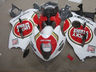 GSXR 1300 Hayabusa 96-07 Motorrad Verkleidungen - Weiß Lucky Strike Motul