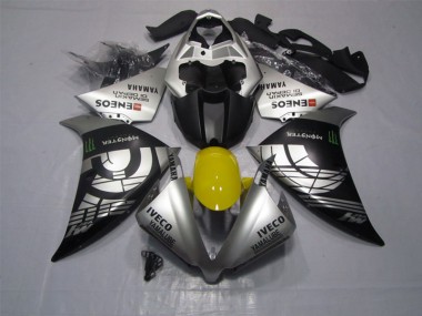 R1 12-14 Motorrad Verkleidungen - Schwarz Silber Iveco Yamalube Monster