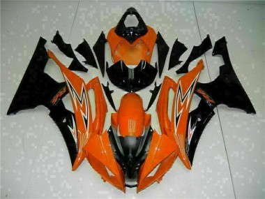 R6 08-16 Motorrad Verkleidungen - Orange Schwarz