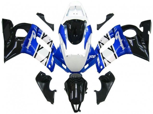 R6 98-02 Motorrad Verkleidungen - Blau schwarze Champions